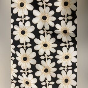 💛TODAY***$19***Levi's black raincoat with cream and gold floral design.